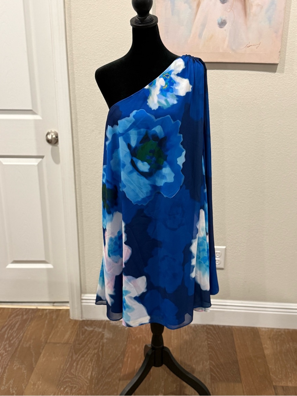 Badgley Mischka Royal Blue Sheen Dress
